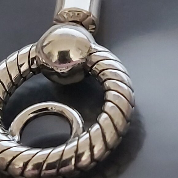 Auth Pandora Sterling Silver Moments T-Bar Snake Chain Bracelet 599082C00-19 - Picture 7 of 9
